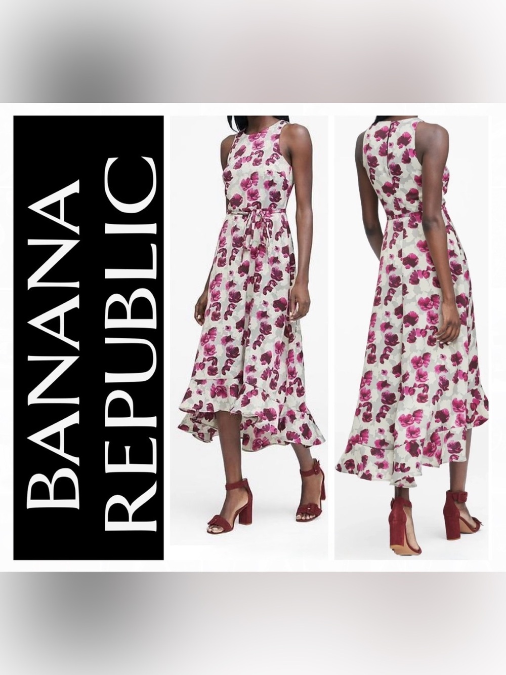 Banana Republic Purple Floral Maxi Dress